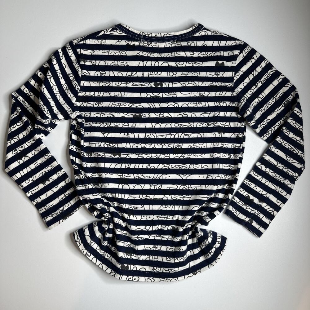 Commes des Garcons Play x Matt Groening Navy Blue Striped Long Sleeve Size Small - Picture 5 of 13